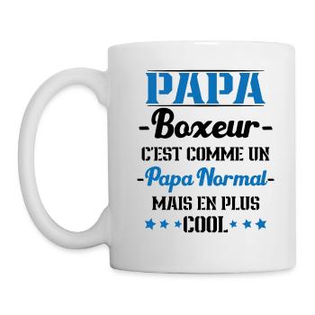 Papa Boxeur Humour Coach Cadeau - Mug blanc - blanc - Gauche