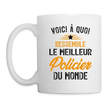 Voici à quoi ressemble le meilleur Policier - Mug blanc - blanc - Gauche