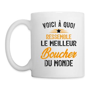 Voici à quoi ressemble le meilleur Boucher - Mug blanc - blanc - Gauche