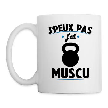Je Peux Pas J'ai Muscu - Mug blanc - blanc - Gauche