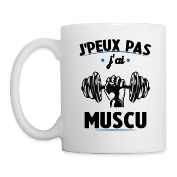 Je Peux Pas J'ai Muscu - Mug blanc - blanc - Gauche