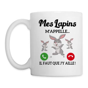 Mes Lapins m'appellent et je dois aller - Mug blanc - blanc - Gauche