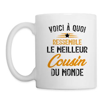 Voici à quoi ressemble le meilleur Cousin du Monde - Mug blanc - blanc - Gauche