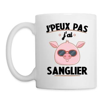 Je Peux Pas J'ai Sanglier Cadeau Chasseur - Mug blanc - blanc - Gauche
