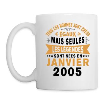 Les légendes sont nées en Janvier 2005 Vintage - Mug blanc - blanc - Gauche