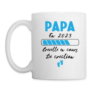 Homme Papa en 2023 Garçon - Mug blanc - blanc - Gauche