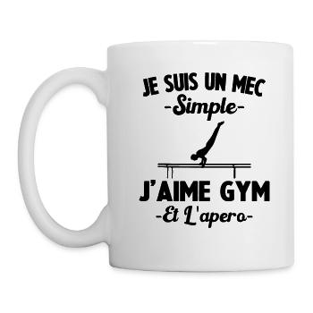 Je Suis Un Mec Simple J'aime gymnastique Et LApéro - Mug blanc - blanc - Gauche