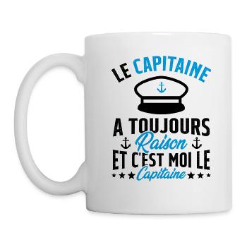 Le Capitaine A Toujours Raison C'est Moi Capitaine - Mug blanc - blanc - Gauche