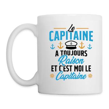 Le Capitaine A Toujours Raison C'est Moi Capitaine - Mug blanc - blanc - Gauche