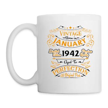 Vintage né en Janvier 1942 Cadeau D'anniversaire - Mug blanc - blanc - Gauche