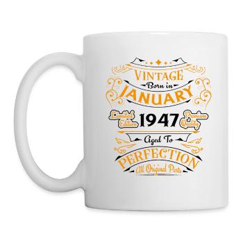 Vintage born in January 1947 Birthday gift - Mug - white - Left