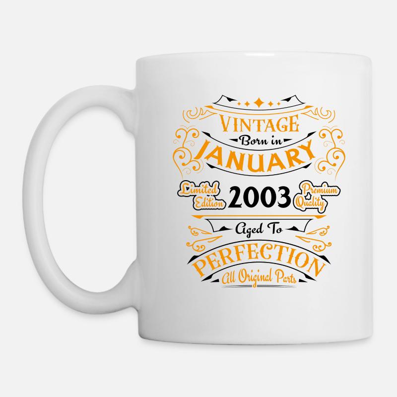 Vintage né en Janvier 2003 Cadeau D'anniversaire - Mug blanc - blanc