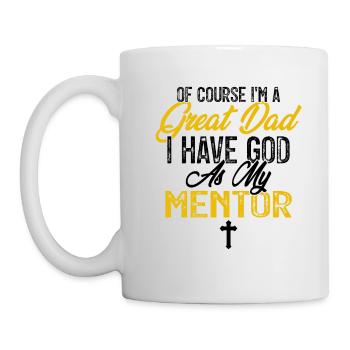 God is my mentor Christian Father's Day - Mug - white - Left