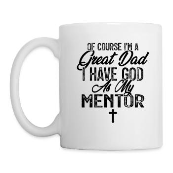 God is my mentor Christian Father's Day - Mug - white - Left