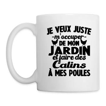 M'occuper de mon jardin Cadeau jardinier poules - Mug blanc - blanc - Gauche