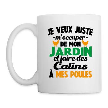 M'occuper de mon jardin Cadeau jardinier poules - Mug blanc - blanc - Gauche