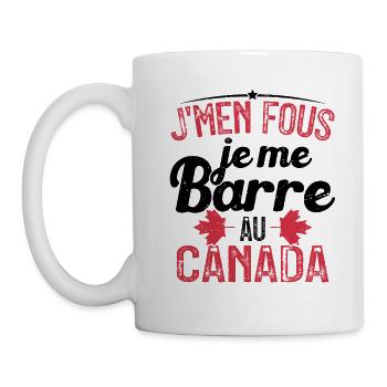 J'men fous je me barre au canada - Mug blanc - blanc - Gauche