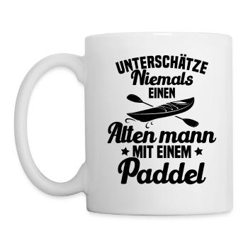 Vieil homme avec pagaie Humour Cadeau - Mug blanc - blanc - Gauche