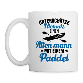 Vieil homme avec pagaie Humour Cadeau - Mug blanc - blanc - Gauche