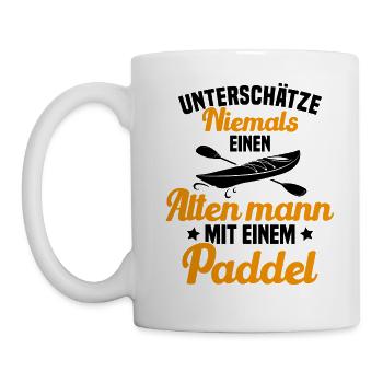 Vieil homme avec pagaie Humour Cadeau - Mug blanc - blanc - Gauche