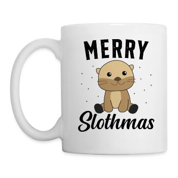Faultier Weihnachten Weihnachtsgeschenk - Tasse - Weiß - Links