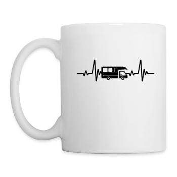 Heartbeat camping caravan - Mug - white - Left