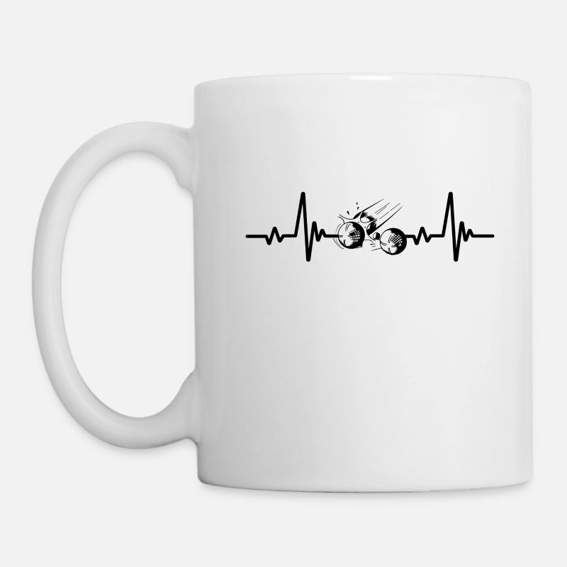 Heartbeat Petanque Humor Bowler Gift - Mug - white
