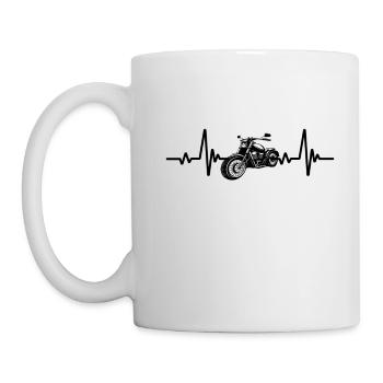 Motorcyclist Heartbeat Line Motorcycle Gift - Mug - white - Left