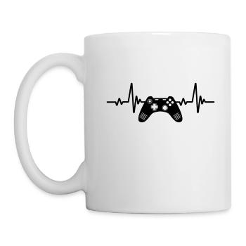 Heartbeat PC Gamer Keyboard Gift Gaming - Mug blanc - blanc - Gauche