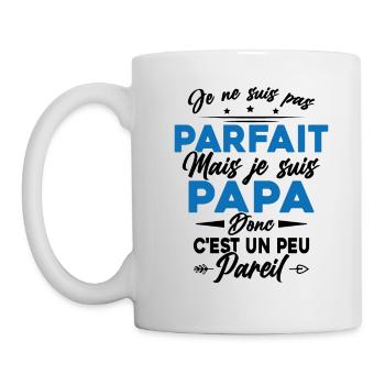 Pas Parfait mais Je suis Un Papa Donc C'est pareil - Mug blanc - blanc - Gauche
