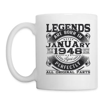 Né en 1948 Janvier 75e anniversaire Homme cadeau - Mug blanc - blanc - Gauche