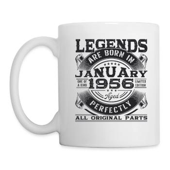 Né en 1956 janvier 67e anniversaire Homme cadeau - Mug blanc - blanc - Gauche
