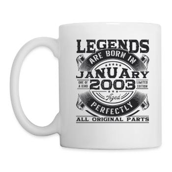 Année 2003 Janvier 20e anniversaire cadeau homme - Mug blanc - blanc - Gauche