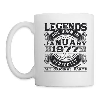 Born 1977 January 46th birthday Gift man - Mug - white - Left