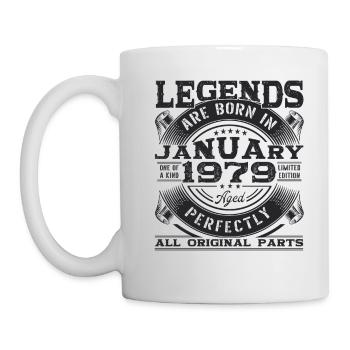 Born 1979 January 44th birthday Gift man - Mug - white - Left