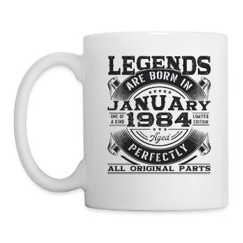 Born 1984 January 39th birthday Gift man - Mug - white - Left