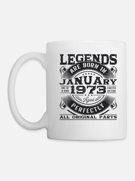Jahrgang 1973 Januar 50. Geburtstag Geschenk Mann - Tasse - Weiß
