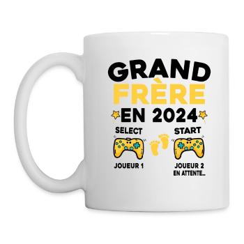 Futur Grand Frère Cadeau Annonce Grossesse 2024 - Mug blanc - blanc - Gauche