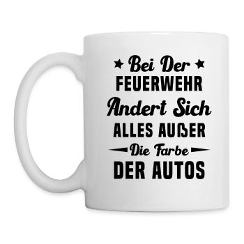 Voitures Rouges Pompiers Par Passion - Mug blanc - blanc - Gauche