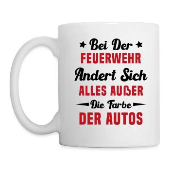 Voitures Rouges Pompiers Par Passion - Mug blanc - blanc - Gauche