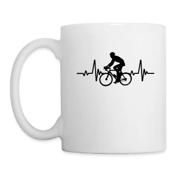 Road Bike Heartbeat Line Bicycle Heart Rate - Mug - white - Left
