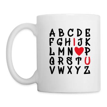 Buchstaben des Alphabets Ich liebe dich - Tasse - Weiß - Links