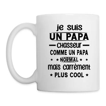 Papa Chasseur Plus Cool Cadeau Humour Chasse - Mug blanc - blanc - Gauche