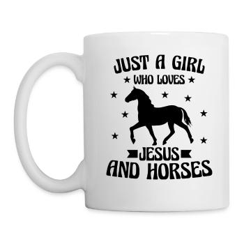 juste une fille qui aime jesus et les chevaux - Mug blanc - blanc - Gauche