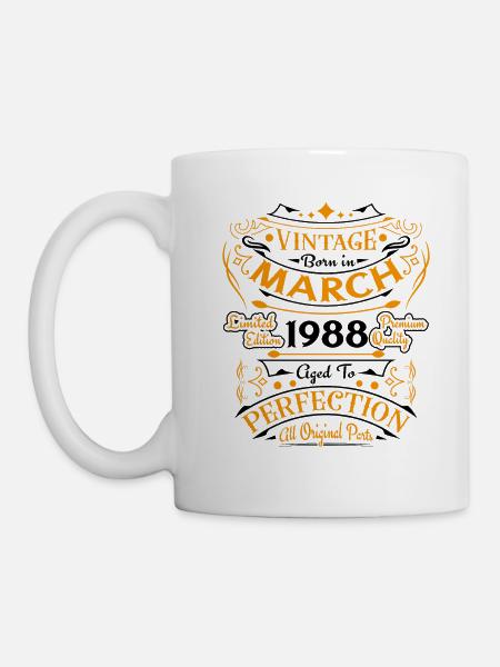 Jahrgang März 1988 Geburtstagsgeschenk - Tasse - Weiß
