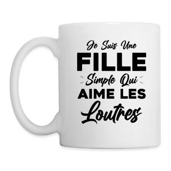 Je Suis Une Fille Simple Qui Aime Les Loutres - Mug blanc - blanc - Gauche