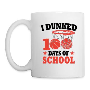 100 jours d'école Basket Cadeau Pour Enfants - Mug blanc - blanc - Gauche