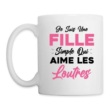 Je Suis Une Fille Simple Qui Aime Les Loutres - Mug blanc - blanc - Gauche