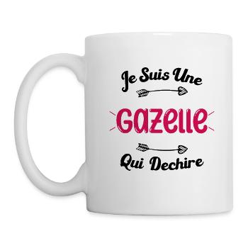 Je suis une Gazelle qui déchire HUmour Cadeau - Mug blanc - blanc - Gauche