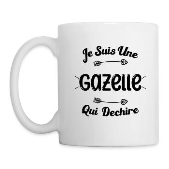Je suis une Gazelle qui déchire HUmour Cadeau - Mug blanc - blanc - Gauche